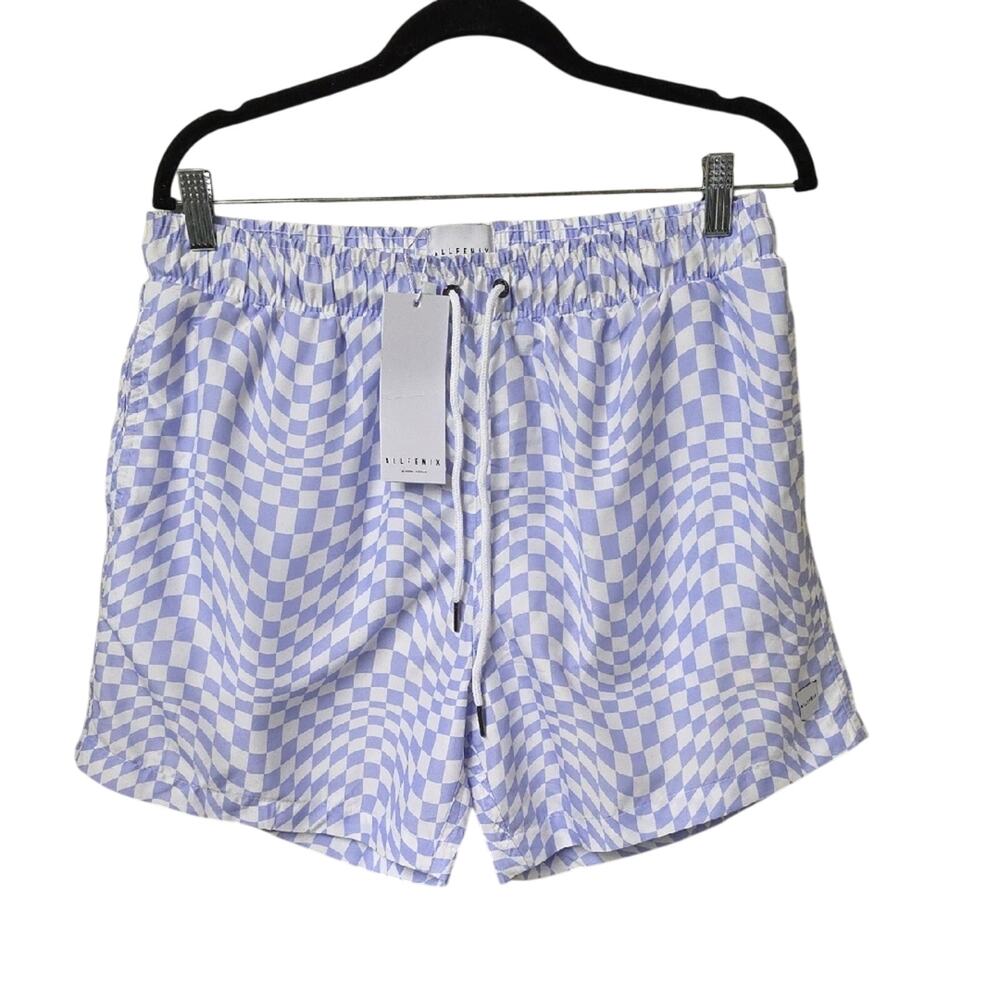 ALLFENIX Wilo Wave Check Swim Shorts Purple Mens Size XL NWT